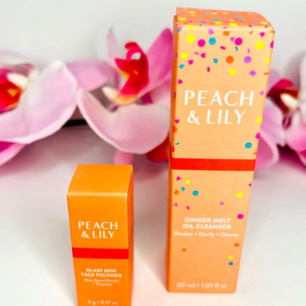 NEW Peach & Lily Glass Skin Face Polisher + Ginger Melt Oil Cleanser Bundle